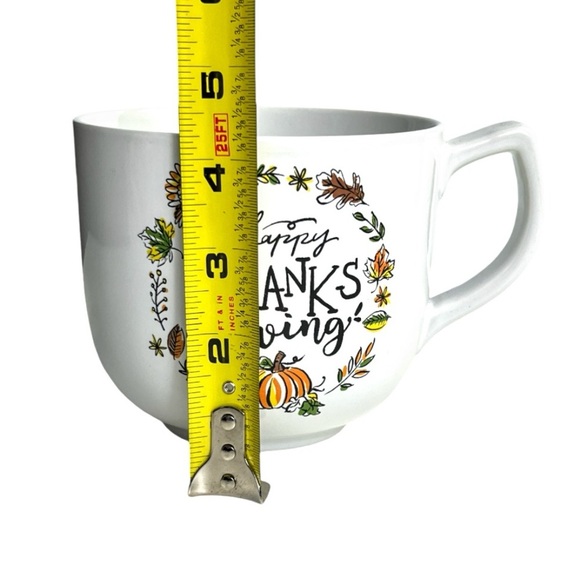 New Large White Stoneware Happy Thanksgiving Mug - Picture 9 of 11